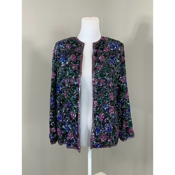 Vtg Sequin Top Sequin Evening Cocktail Holiday Party Christmas New Years Wedding - Picture 2 of 11